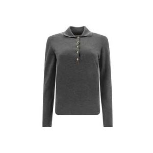 Gucci Cashmere Polo , Gray , Heren , Maat: S