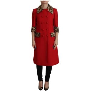 Dolce & Gabbana, Dames, Mantels, Rood, Maat: 2XS Wol,