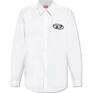 Diesel, Heren, Overhemden, Wit, Maat: 2XL Katoen,