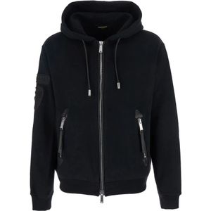 Dsquared2, Heren, Sweatshirts & Hoodies, Zwart, Maat: L Katoen,
