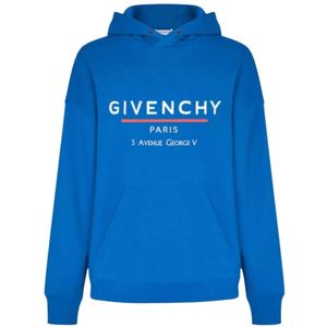 Givenchy, Heren, Sweatshirts & Hoodies, Blauw, Maat: M Katoen,