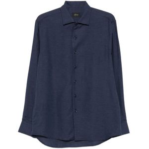 Brioni, Heren, Overhemden, Blauw, Maat: XL Katoen,