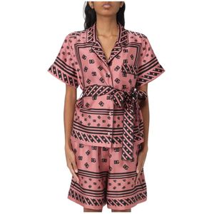 Dolce & Gabbana, Dames, Nachtkleding & Lounge, Roze, Maat: 2XS Zijde,