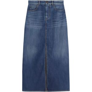 Weekend Max Mara, Dames, Rokken, Blauw, Maat: S Denim,
