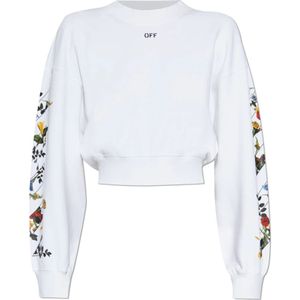 Off White, Dames, Sweatshirts & Hoodies, Wit, Maat: S Katoen,