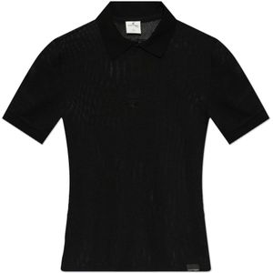 Courrèges, Heren, Tops, Zwart, Maat: L Katoen,