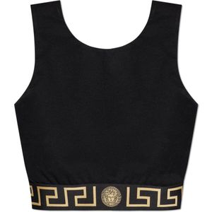 Versace - Logoshirt - Zwart - Viscose/Nylon/Elasthaan