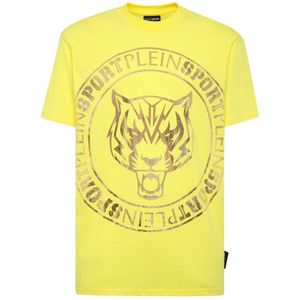 Plein Sport, Heren, Tops, Geel, Maat: XS Katoen,