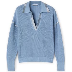 Motivi, Dames, Truien, Blauw, Maat: S Katoen,