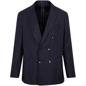 Etro, Heren, Jassen, Blauw, Maat: S Wol,