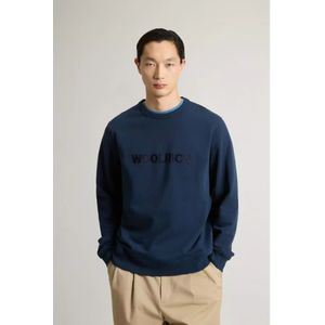 Woolrich, Heren, Sweatshirts & Hoodies, Blauw, Maat: S Fleece,