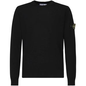 Stone Island, Heren, Truien, Zwart, Maat: S Wol,