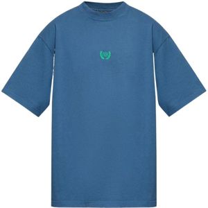 Balenciaga, Heren, Tops, Blauw, Maat: S