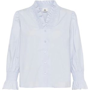 Karen by Simonsen, Dames, Blouses & Shirts, Blauw, Maat: M Leer,