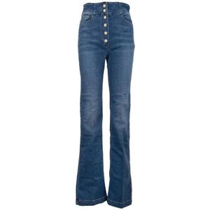 Elisabetta Franchi, Dames, Jeans, Blauw, Maat: W26 Katoen,
