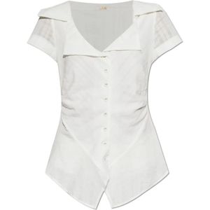 Cult Gaia, Dames, Blouses & Shirts, Wit, Maat: M Katoen,