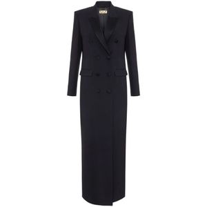 Elisabetta Franchi, Dames, Mantels, Zwart, Maat: S