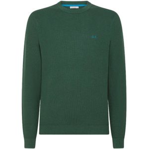 Sun68, Heren, Truien, Groen, Maat: XL Piqué,
