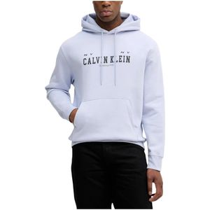 Calvin Klein Jeans, Heren, Sweatshirts & Hoodies, Paars, Maat: S Katoen,