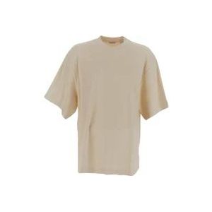 Burberry Klassieke Katoenen T-shirt , Beige , Heren , Maat: L