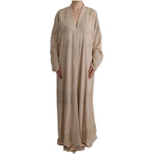 Dolce & Gabbana, Dames, Jurken, Beige, Maat: XL Katoen,