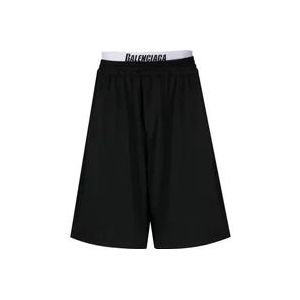 Balenciaga Zwarte Logo Waistband Zwembroek , Black , Heren , Maat: L