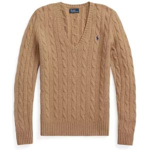 Polo Ralph Lauren - Trui - Camel - V-hals - Lange Mouw - Slanke Pasvorm