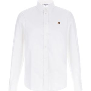 Maison Kitsuné, Heren, Overhemden, Wit, Maat: L Katoen,