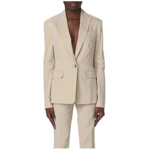 Pinko, Dames, Jassen, Beige, Maat: XL Leer,