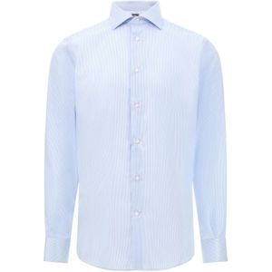 Boggi Milano, Heren, Overhemden, Blauw, Maat: S Katoen,