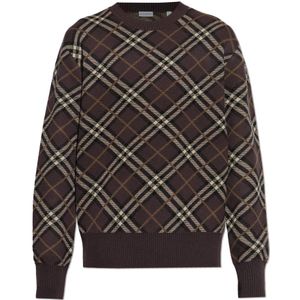 Burberry, Heren, Truien, Bruin, Maat: L Wol,