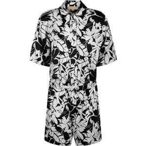Michael Kors, Dames, Jumpsuits & Playsuits, Zwart, Maat: M Satijn,