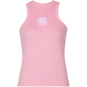 Balmain Retro PB Tank Top , Pink , Dames , Maat: XS