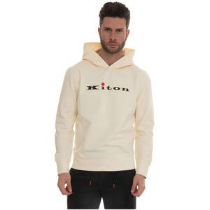Kiton, Heren, Sweatshirts & Hoodies, Beige, Maat: M Katoen,