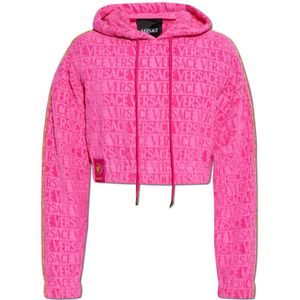 Versace, unisex, Sweatshirts & Hoodies, Roze, Maat: L Velours,