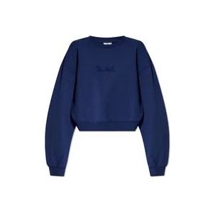 Woolrich Sweatshirt met logo , Blue , Dames , Maat: L