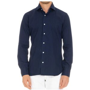 Barba, Heren, Overhemden, Blauw, Maat: M Denim,