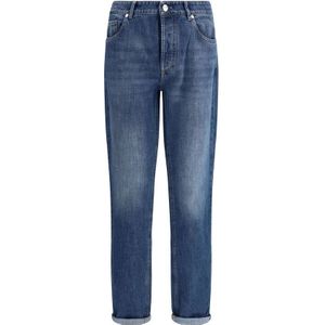 Brunello Cucinelli, Heren, Jeans, Blauw, Maat: 2XL Katoen,