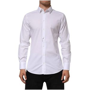 Dolce & Gabbana, Heren, Overhemden, Wit, Maat: XL Katoen,