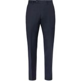 Boggi Milano - Broek - Blauw - Microgetextureerd - 100% Maagdelijke Wol