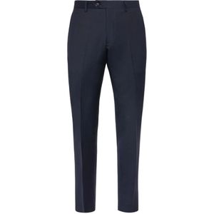 Boggi Milano - Broek - Blauw - Microgetextureerd - 100% Maagdelijke Wol
