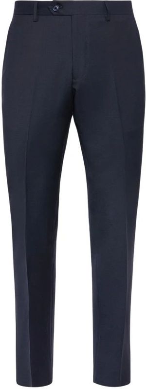 Boggi Milano - Broek - Blauw - Microgetextureerd - 100% Maagdelijke Wol