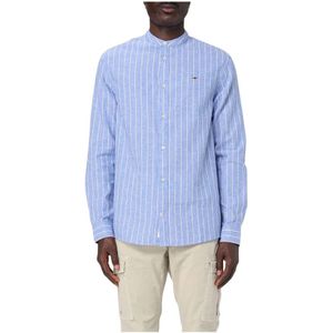 Tommy Jeans, Heren, Overhemden, Blauw, Maat: S Linnen,