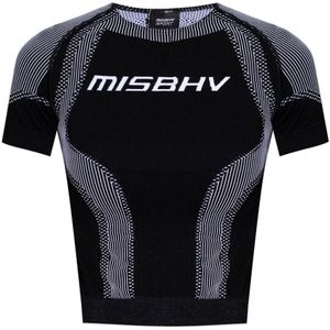 Misbhv, Dames, Tops, Zwart, Maat: 2XS Poliester,