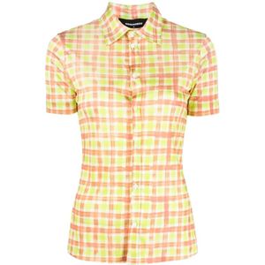 Dsquared2, Dames, Blouses & Shirts, Veelkleurig, Maat: S Katoen,