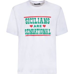 Dolce & Gabbana, Heren, Tops, Wit, Maat: S Katoen,