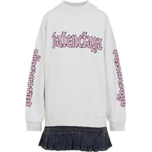 Balenciaga, Dames, Jurken, Wit, Maat: M Katoen,