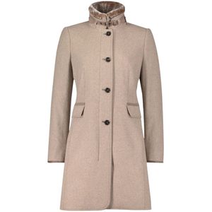 Gil Bret - Cintré Manteau - Laine - Zwart - Col Montant