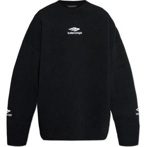 Balenciaga, Heren, Sweatshirts & Hoodies, Zwart, Maat: XL Wol,