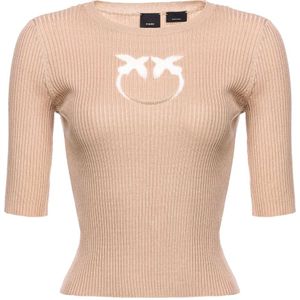 Pinko, Dames, Truien, Beige, Maat: M Katoen,